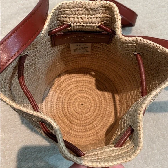 Sezane Mini Farrow Raphia Bag Natural - Size TU - Picture 3 of 5